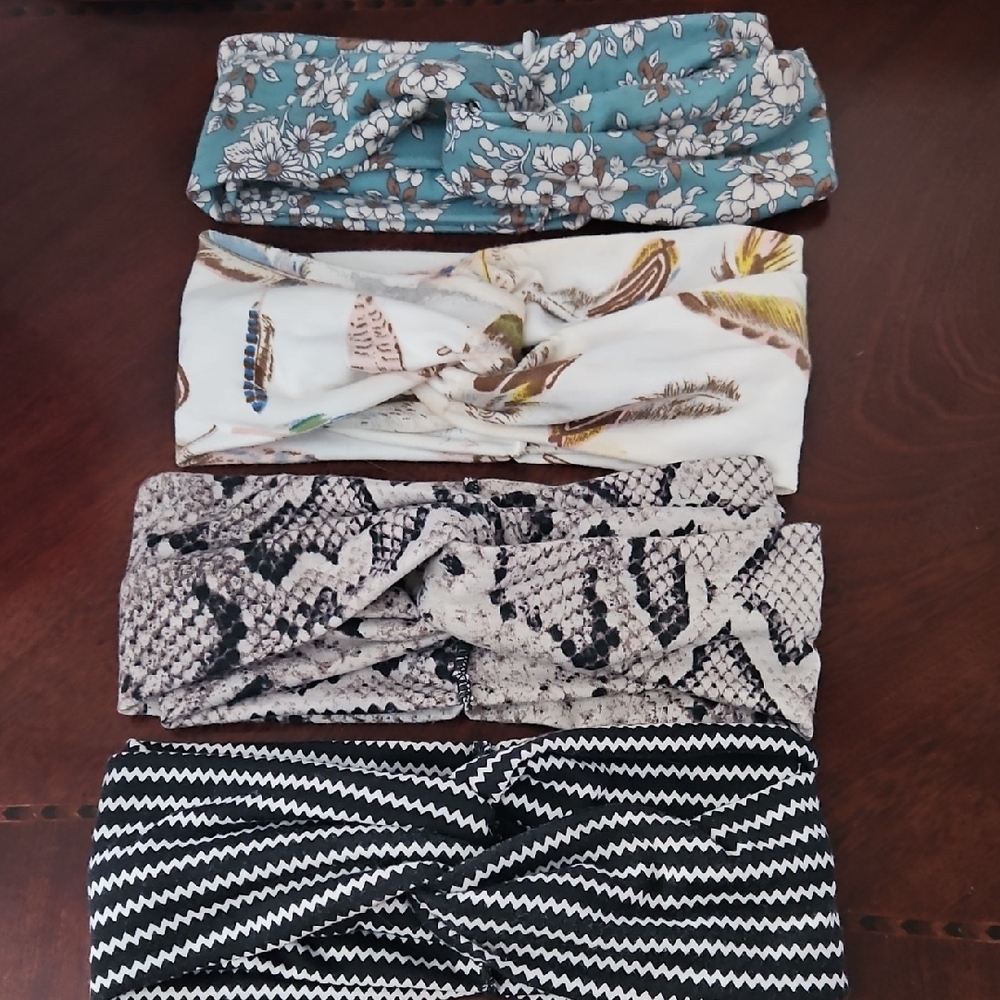 Floral and Patterned Headbands Set Of 4